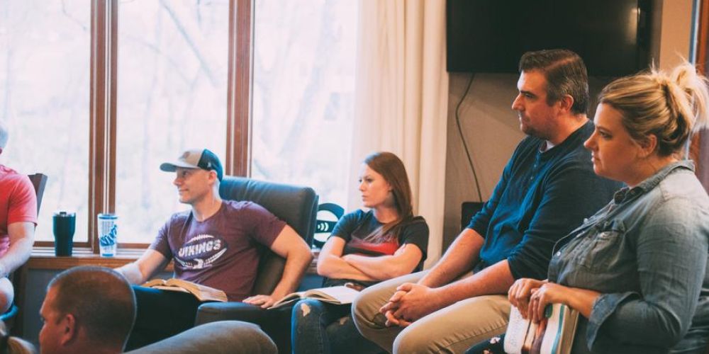 group in a living room