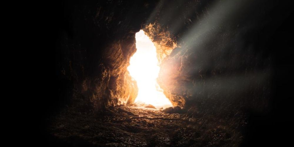 a light cave entrance
