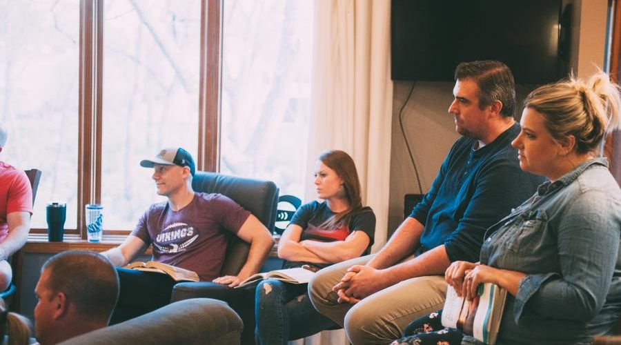 group in a living room